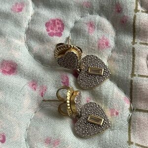 Freida Rothman  and Silver Heart Drop Earrings